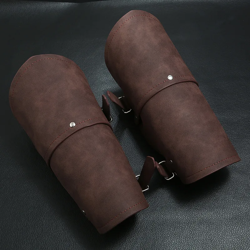 Medieval Men'S Accessories - 中世の鎧手袋ワイドカフブレーサーブレスレット男性スチームパンク戦士ガントレット騎士テンプル騎士団革コスプレ小道具リストバンド