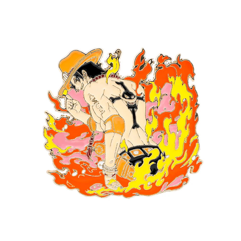 Lapel Pin Enamel - 1 Pc クラシックアニメブローチ人格エースキャラクターエナメルピン金属バッジジュエリーバックパック衣類アクセサリーギフト