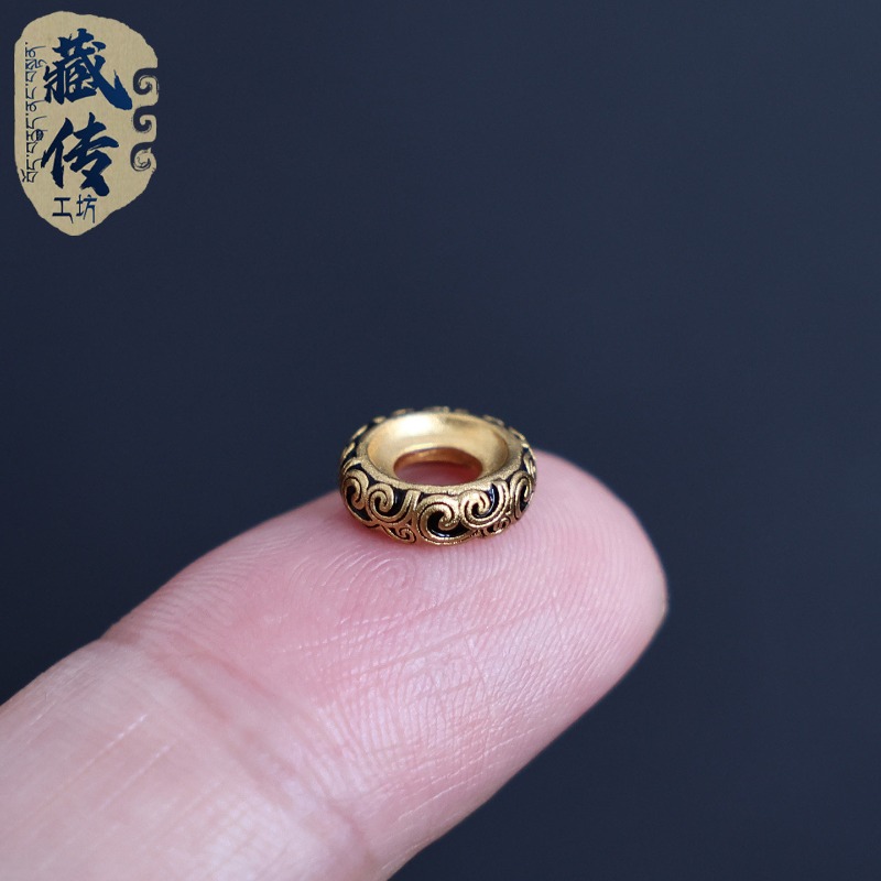 Men Accessories Ring - 18K製のタングリングビーズセパレーター。ウェンワンブレスレット用のバラバラになったビーズ。108個のマラビーズ、祈りのアクセサリー、手作りジュエリーの材料、ギフト。男女兼用。