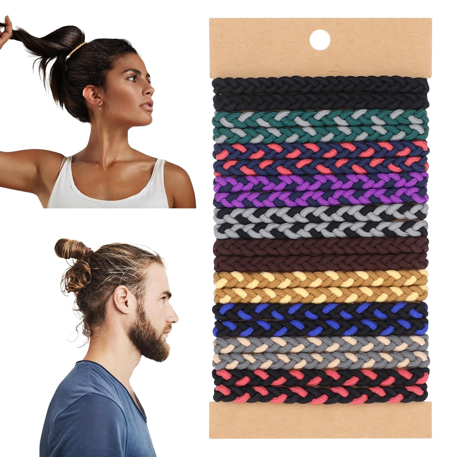 Men'S Accessories Holder - 10 個ボヘミアンヘアタイブレスレットダメージなしヘアゴムバンドポニーテールホルダー女の子女性男性用厚い/薄いアクセサリーギフト