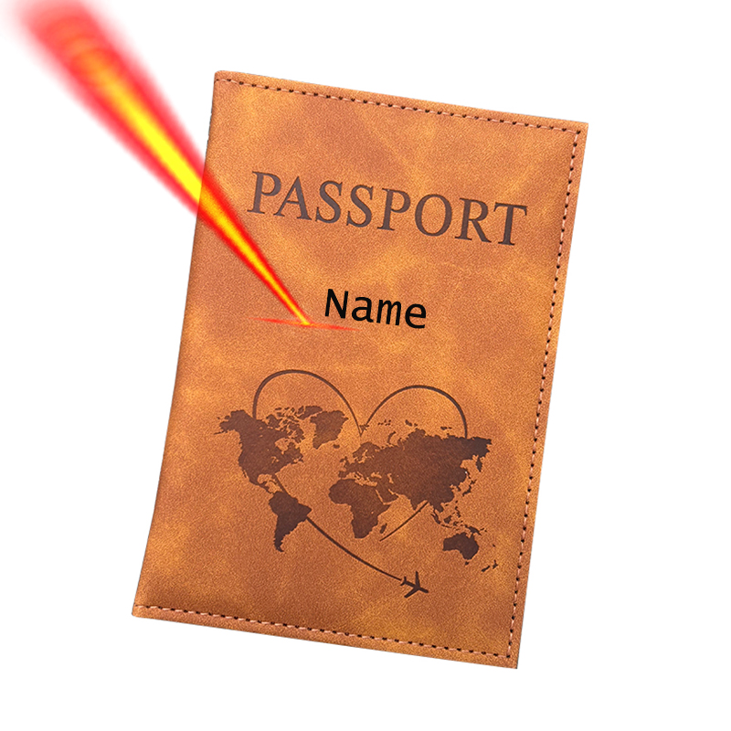 Men'S Accessories Holder - パーソナライズされた名前パスポートホルダー旅行財布刻印レザーカバー旅行ギフトトラベルアクセサリー女性男性用