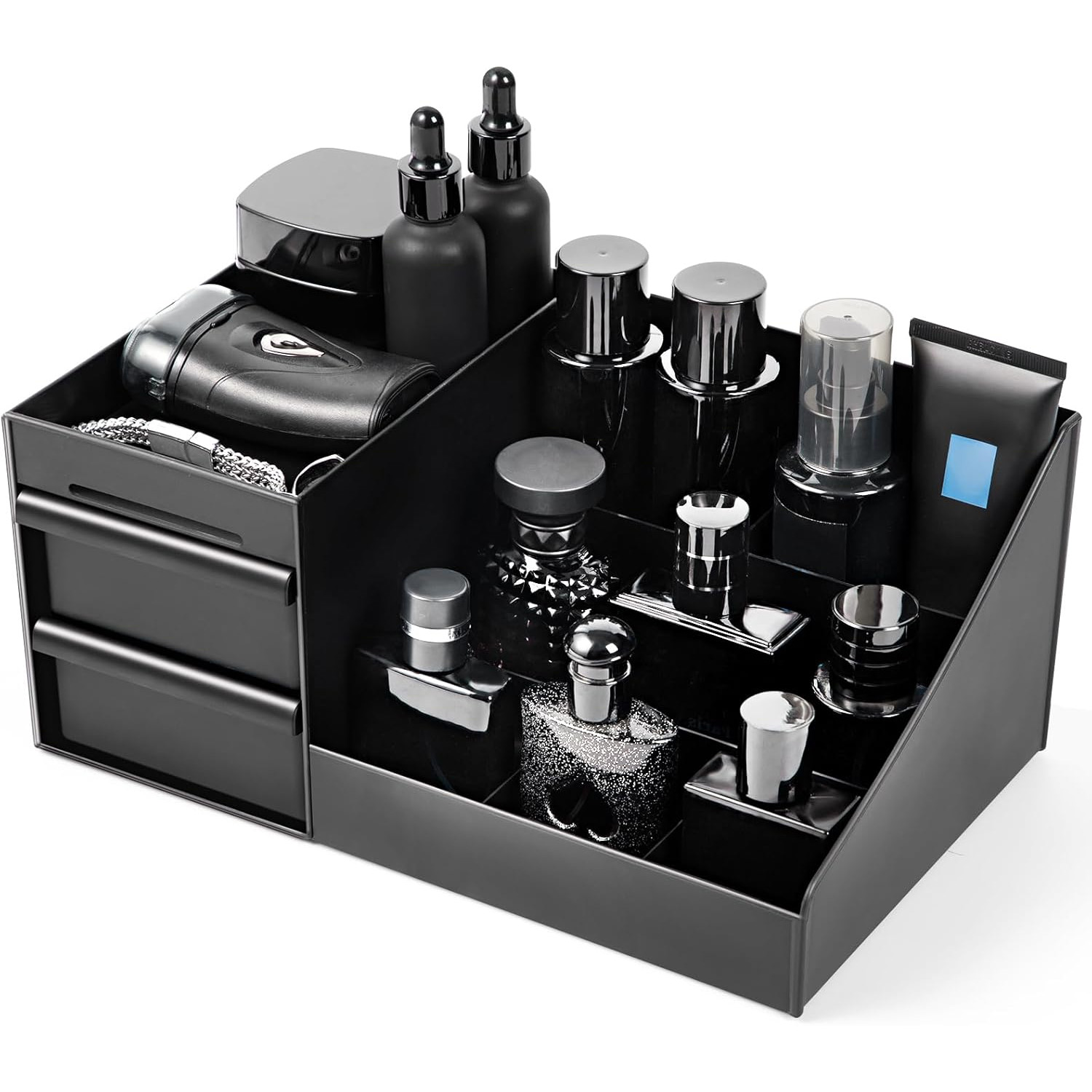 Men Accessories Organiser - 男性用化粧品収納ボックス メンズ香水 コロン カウンタートップオーガナイザー 必需品ギフト バレンタインデーギフト
