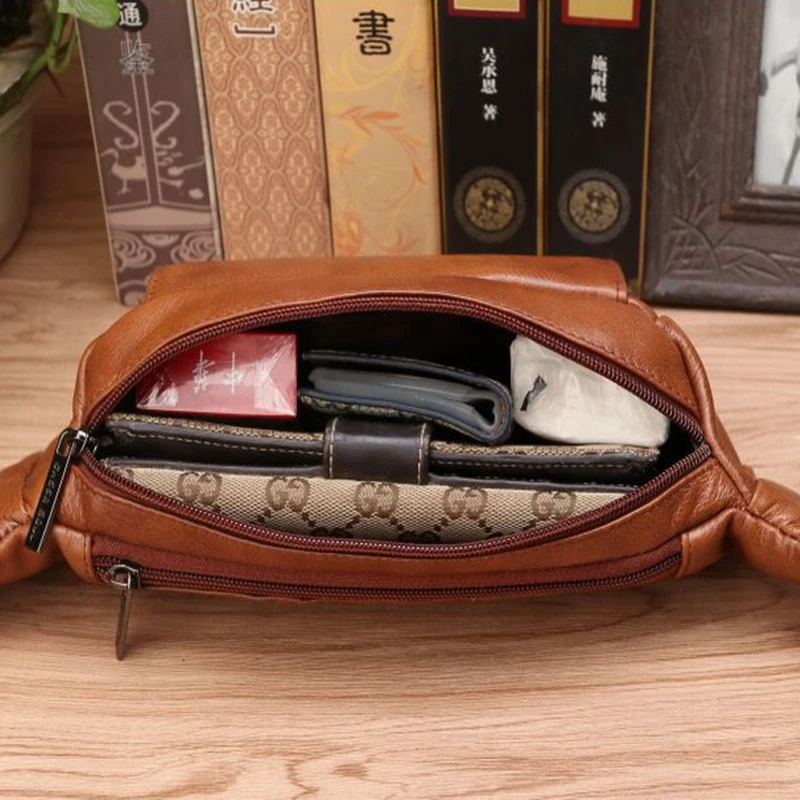 メンズ本革ベルトウエストパックバッグ、多機能携帯電話ケース、 - Men Accessories For Travel のレビューと価格