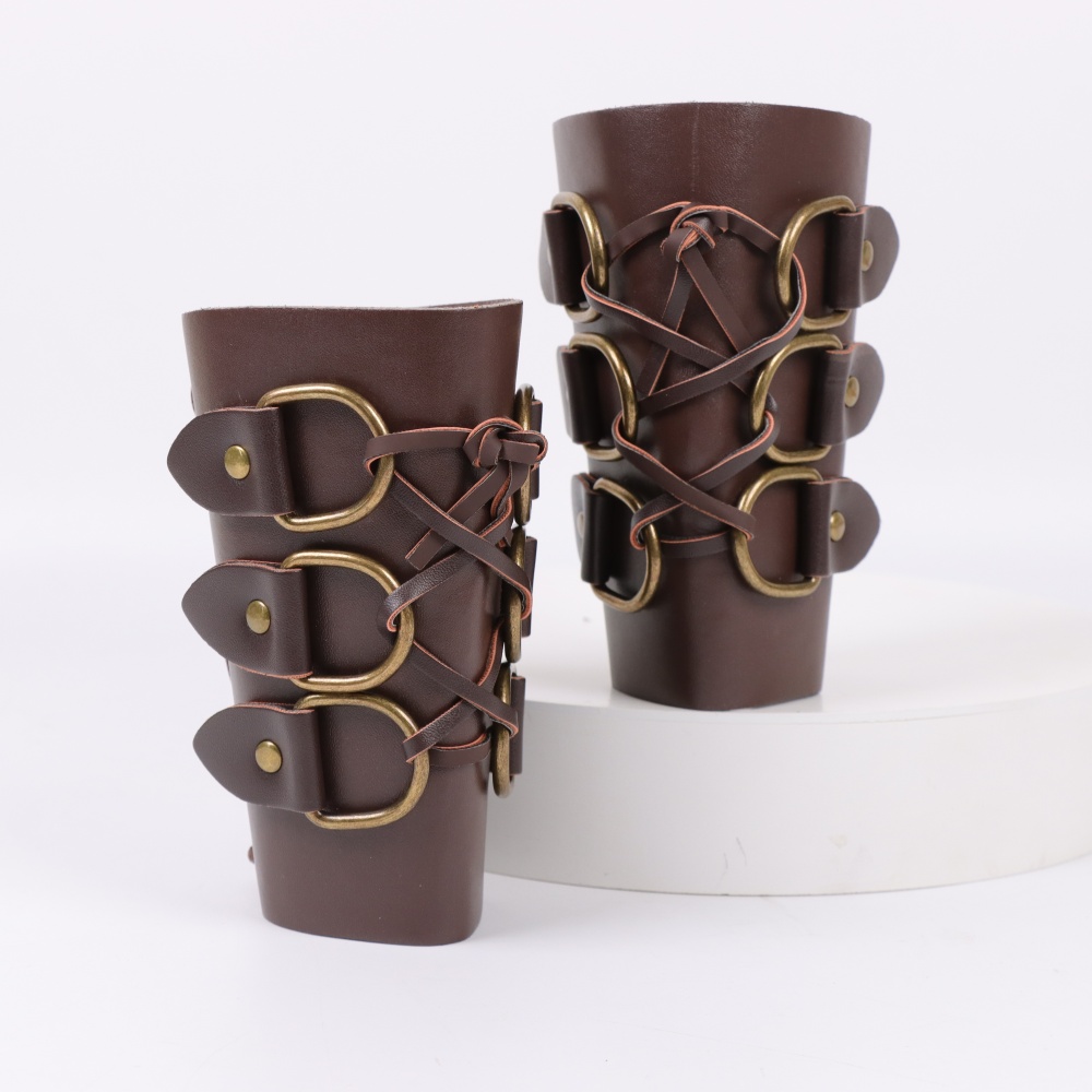 中世アーチェリー革ロング手袋スチームパンク鎧カフ戦士騎士アー - Medieval Men'S Accessories のレビューと価格