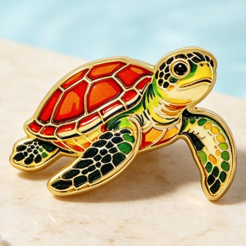 鮮やかな色彩の海洋動物モチーフのエナメルピン。かわいい海の生 - Lapel Pin Enamel のレビューと価格