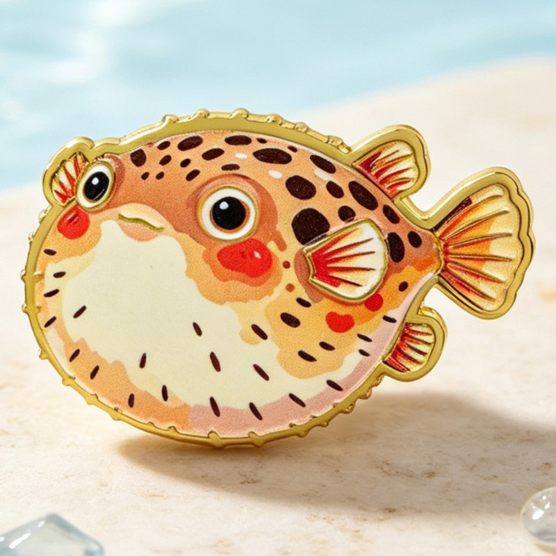 鮮やかな色彩の海洋動物モチーフのエナメルピン。かわいい海の生 - Lapel Pin Enamel のレビューと価格