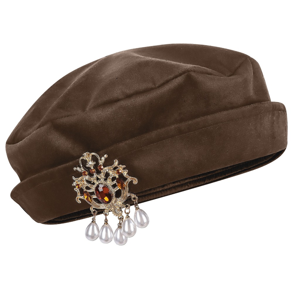 男性用中世チューダーベレー帽 ルネサンスチューダーフラットキ - Medieval Men'S Accessories のレビューと価格
