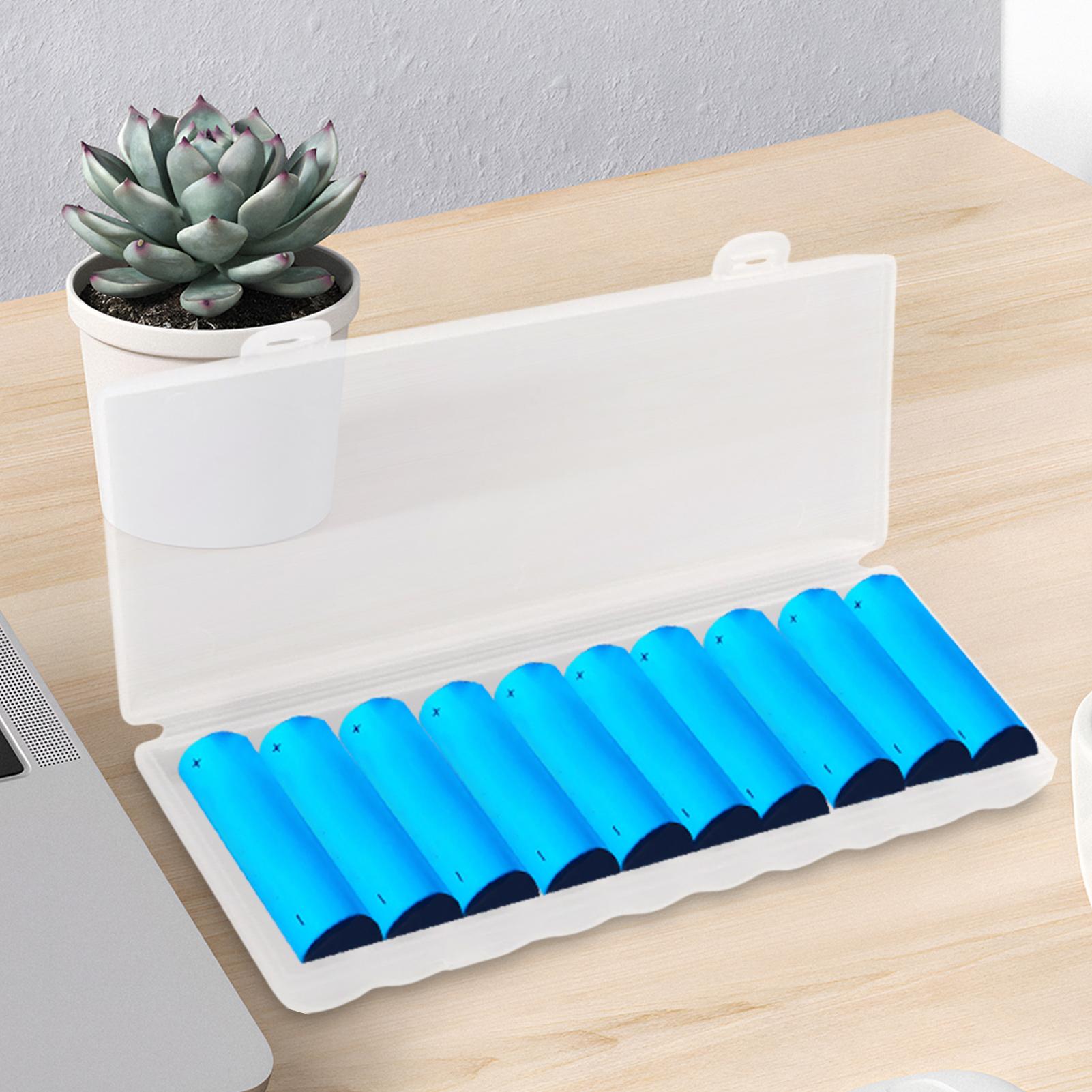 10スロットポータブル透明プラスチックバッテリー収納ボックス - Men Accessories Organiser のレビューと価格