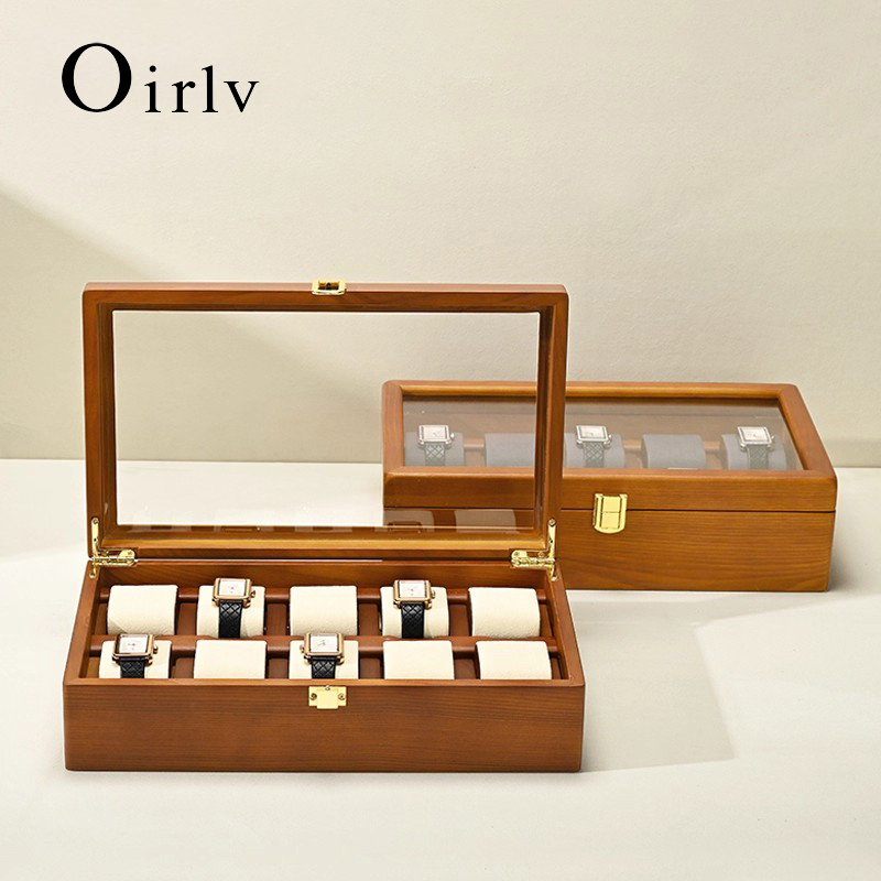 Oirlv 10 グリッド時計ボックス木製ジュエリーボックス - Men Accessories Organiser のレビューと価格