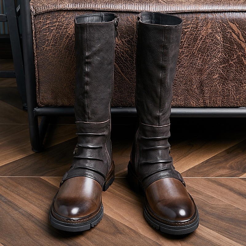 メンズ中世レトロ人工PUレザーシューズ中世アンクルブーツビク - Medieval Men'S Accessories のレビューと価格
