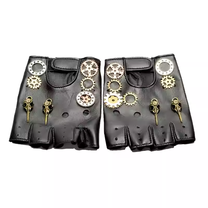 スチームパンク Pu レザー指なしコンパス手袋男性女性ファッ - Medieval Men'S Accessories のレビューと価格