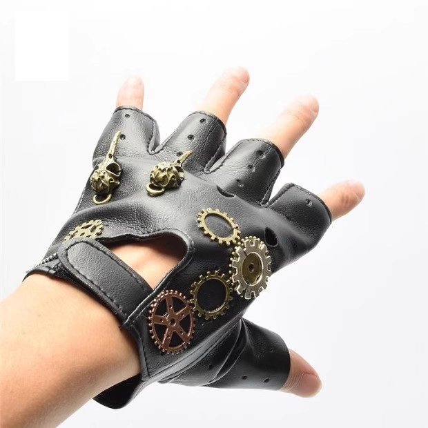 スチームパンク Pu レザー指なしコンパス手袋男性女性ファッ - Medieval Men'S Accessories のレビューと価格