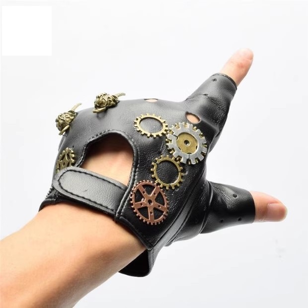 スチームパンク Pu レザー指なしコンパス手袋男性女性ファッ - Medieval Men'S Accessories のレビューと価格