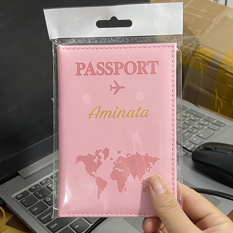 カスタムゴールドカラー名パスポートカバー旅行財布男性女性カス - Men'S Accessories Holder のレビューと価格