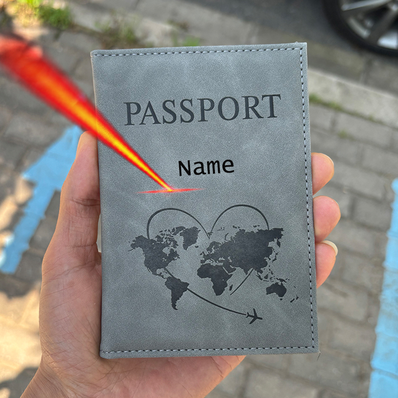 パーソナライズされた名前パスポートホルダー旅行財布刻印レザー - Men'S Accessories Holder のレビューと価格