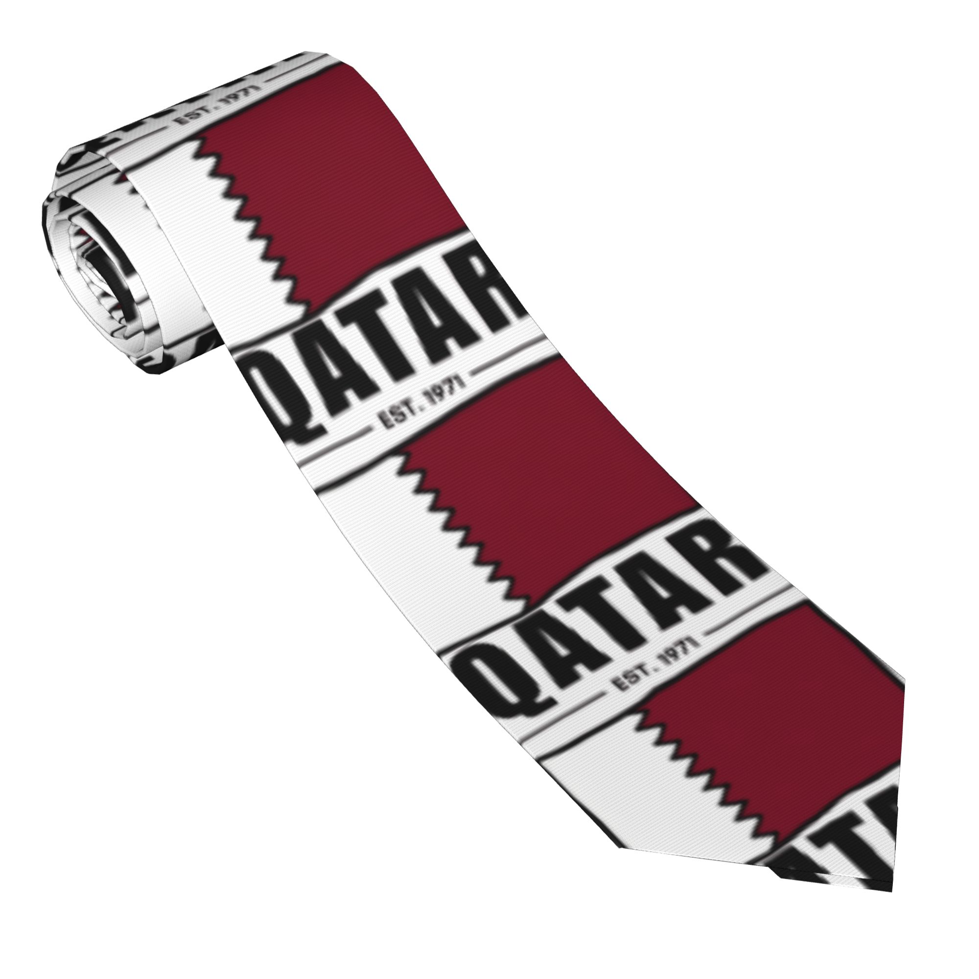 カタール Est.1971 手描き国旗ネクタイ男性用結婚式パ - Men Accessories Qatar のレビューと価格