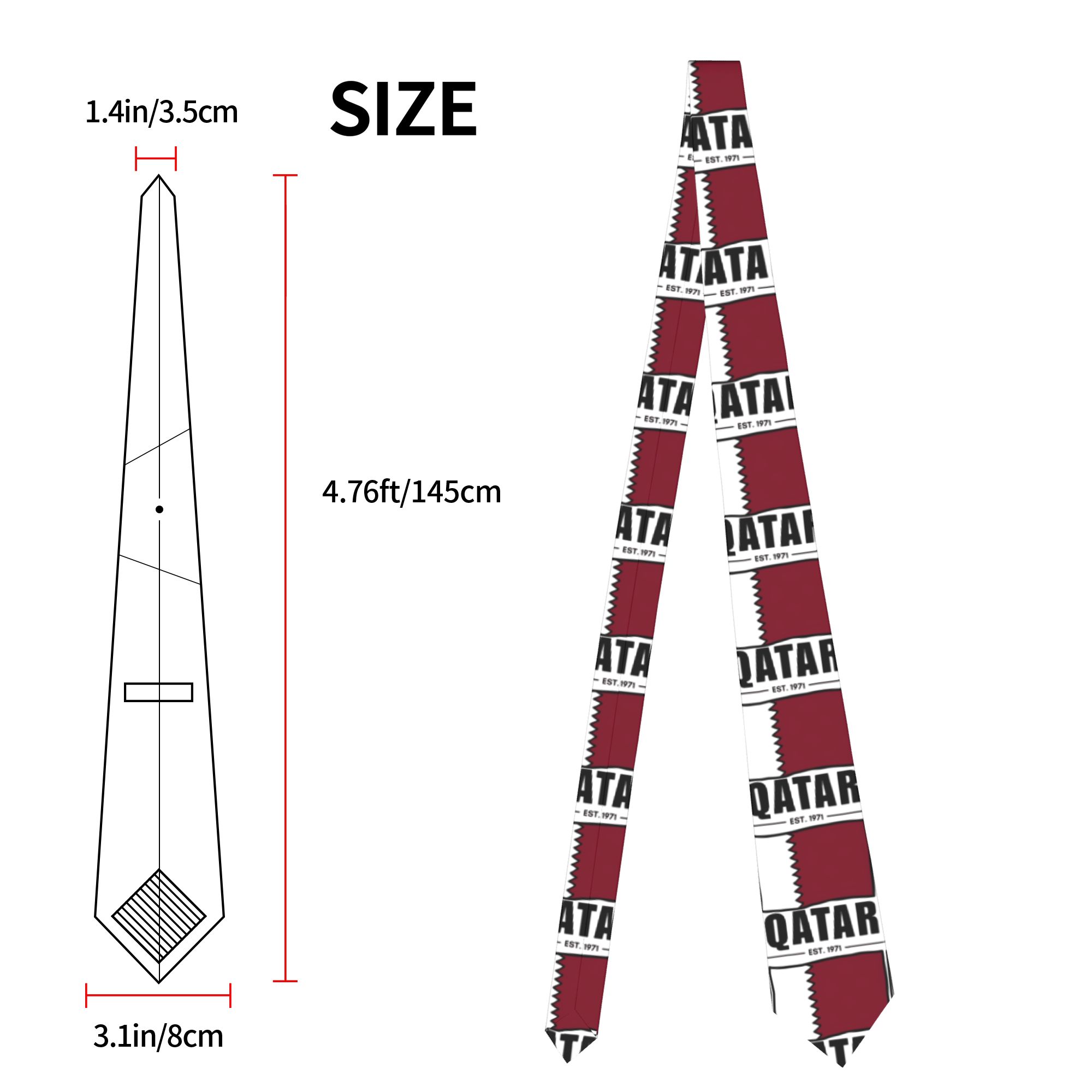 カタール Est.1971 手描き国旗ネクタイ男性用結婚式パ - Men Accessories Qatar のレビューと価格