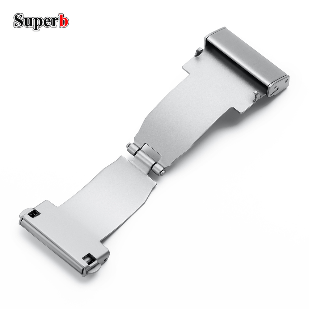 ステンレス鋼ダブルプレス自動時計バンドバックルシルバーブラッ - Men Accessories Silver のレビューと価格