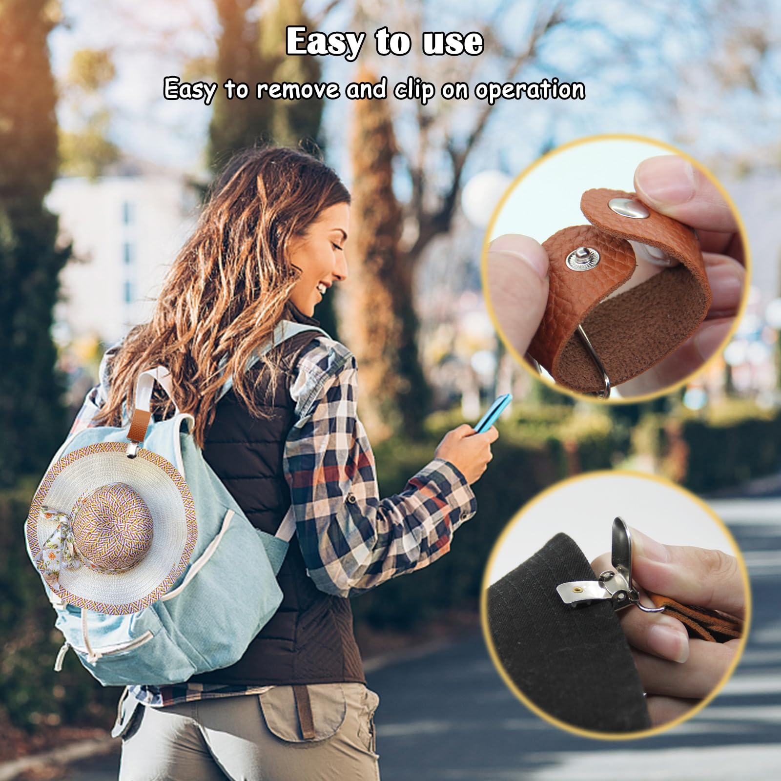 PUレザー製ハットクリップ、旅行用バッグ、ハンドバッグ、バッ - Men'S Accessories Holder のレビューと価格